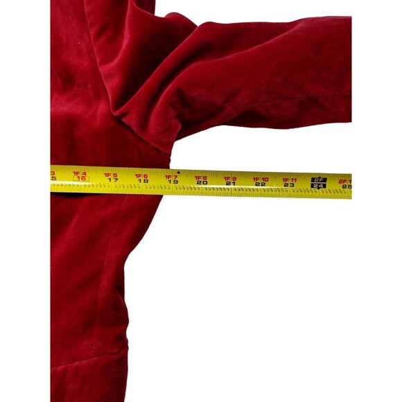 Valerie Stevens Petite 8P Jacket Red Velour Padded Shoulders Faux Pockets - Picture 8 of 9